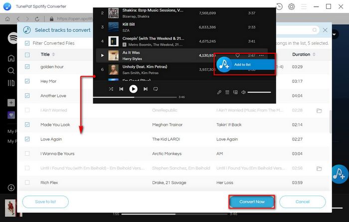add Spotify music to donwload in mp3
