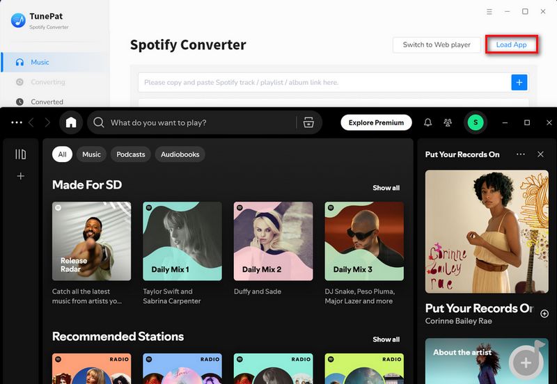 spotify converter interface