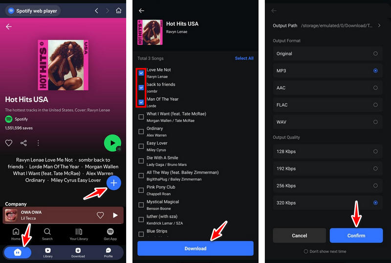 add spotify songs to download