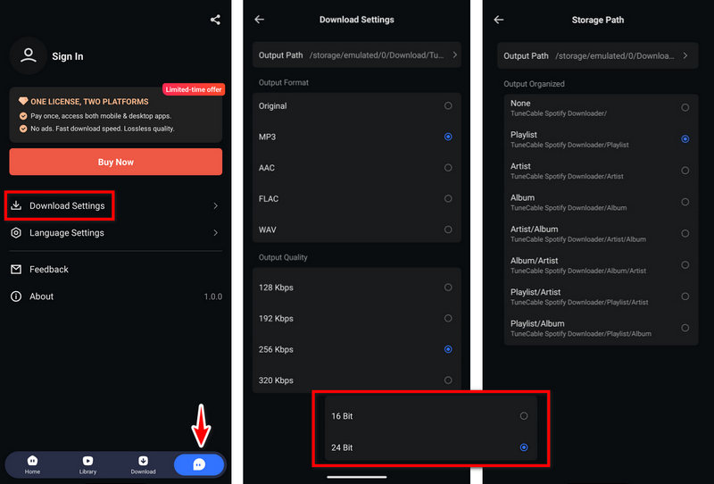 spotify downloader apk output settings