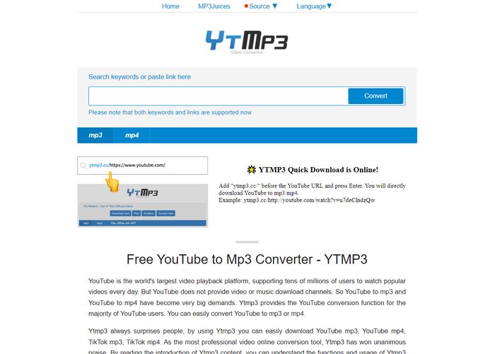 download youtube video in mp3 with TYMP3 website