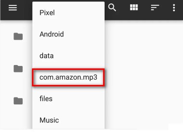amazon music downloads's location on android