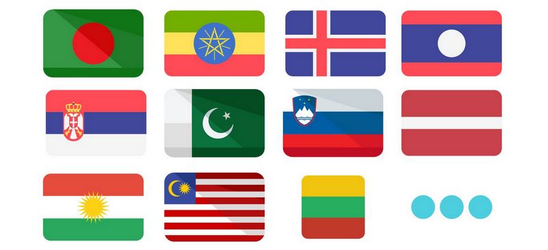 unsupported languages flags icon