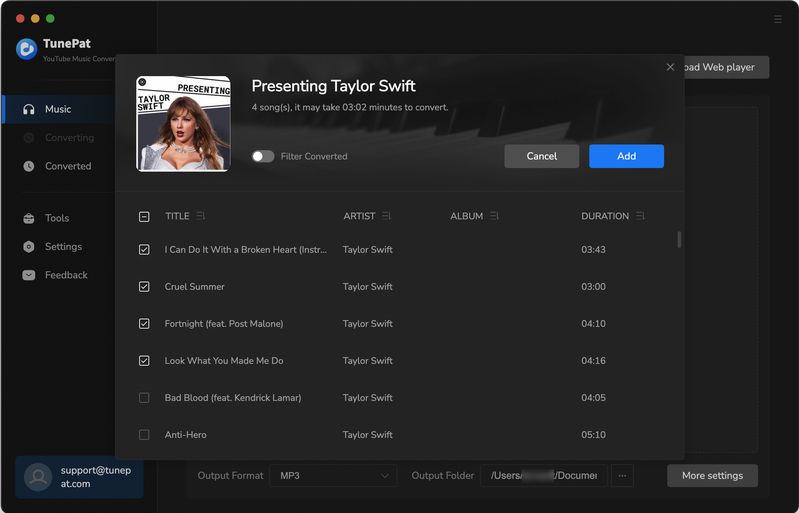 Add youtube music to convert