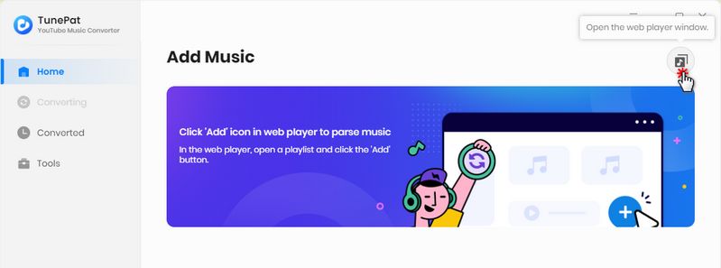 open YouTube Music web player