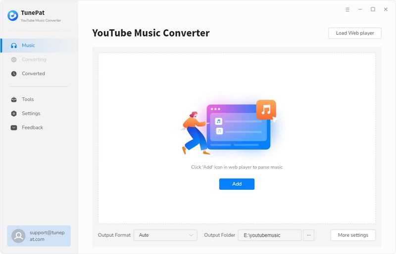 tunepat YouTube Music web player