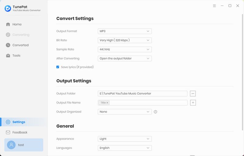 Customize output settings of YouTube Music