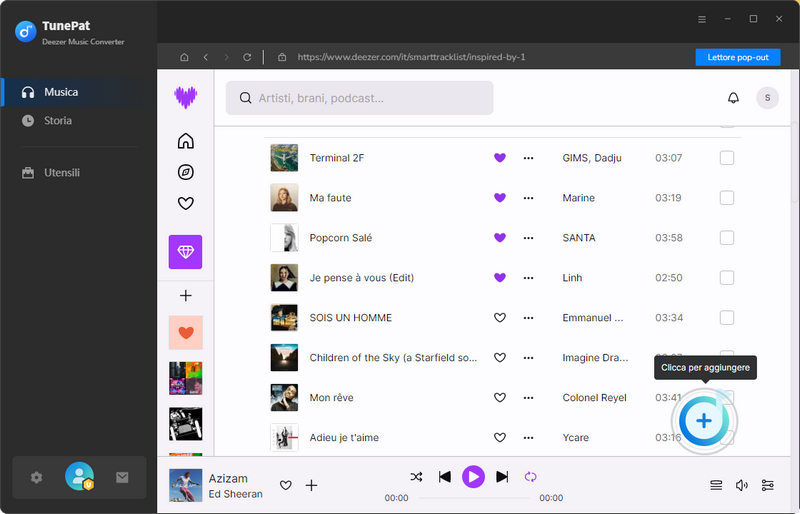 Aggiungi brani da Deezer