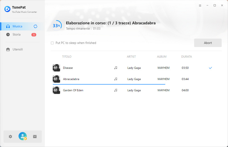 convertire la musica di YouTube sul PC
