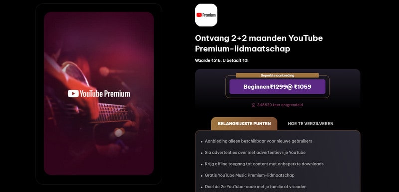 krijg YouTube Premium vier maanden gratis op proef