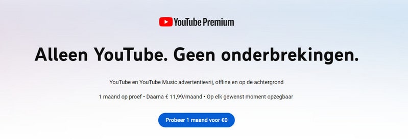 krijg youtube premium gratis proefperiode